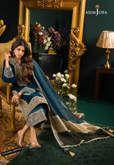 KP524-Heavy Embroidered Velvet Dress with Silk Trouser
