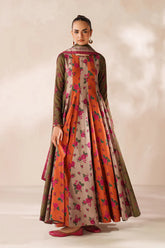 Baroque - Winter 3PC Frock Style Karandi Digital Print Dress - KP3395