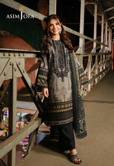Asim Jofa - Winter 3PC Karandi Digital Print Dress - KP33410