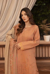 Bin ilyas - Winter 3PC Dhanak Embroidered Suit - kp3398