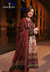 Asim Jofa - Summer 3PC Lawn Digital Print Dress - KP1105