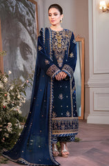 kp607-Embroidered Velvet Three piece With Embridered Chiffon Duppatta
