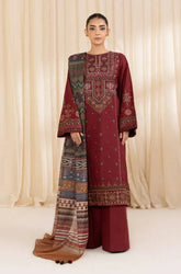 Sapphire - Winter 3PC Dhanak Embroidered Suit - kp600