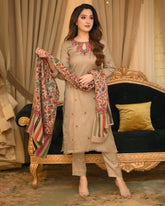 Winter 3PC Dhanak Embroidered Suit - kp33131