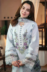 KP1040 - Qalamkar - 3PC Lawn ChickenKari Embroidered Suit