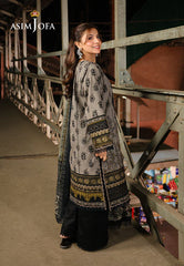 Asim Jofa - Winter 3PC Karandi Digital Print Dress - KP33410