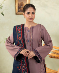izel - Winter 3PC Dhanak Embroidered Suit - kp33106