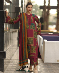 Charizma - Winter 3PC Karandi Digital Print Dress - KP33100