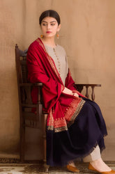 KP545-WINTER 3PC Khaddar suit with Embroidered Shawll