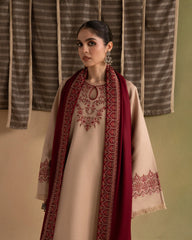 Ziva - Winter 3PC Dhanak Embroidered Suit - KP1300