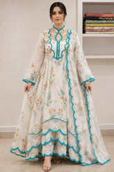 zainabzara- 3 piece Lawn frock style Printed suit -KP1242
