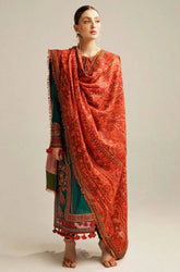 Hussain Rehan - Winter 3PC Dhanak Embroidered Suit - kp3311