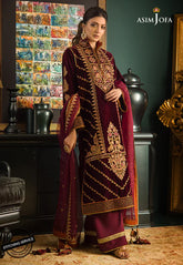 Asim jofa Embroidered Velvet 3piece suit - KP2012