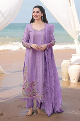 Qalamkar - 3PC Lawn Chikenkari Embroidered Shirt - KP1079