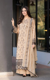 Breeze- 3PC Lawn Embroidered Suit - 1077
