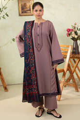 izel - Winter 3PC Dhanak Embroidered Suit - kp33106
