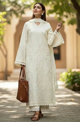 SHANZY - Summer 3PC Lawn Chikankri Embroidered Suit - KP1127