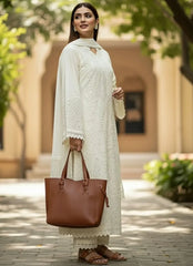 SHANZY - Summer 3PC Lawn Chikankri Embroidered Suit - KP1127