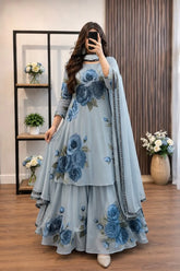 Zainabzara - 3 piece Lawn frock style Printed suit -KP1229