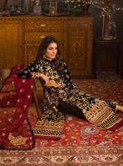 Asim Jofa - Embroidered Velvet 3piece suit - KP3358