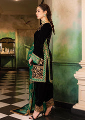 KP551-Velvet Winter Embroidered 3 Piece Dress With Organza embroidered Dopata
