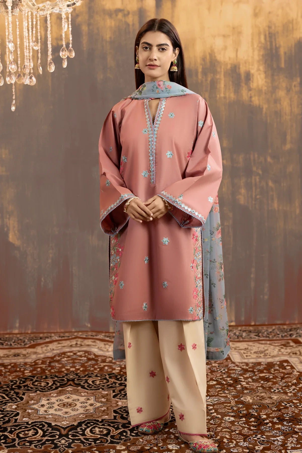 Summer-3PC Lawn Embroidered Suit - kp1192