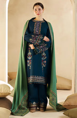 Kp601-WINTER 3-Pc Embroidered Dhanak Suit with Heavy Embroidered Dhanak Shawll
