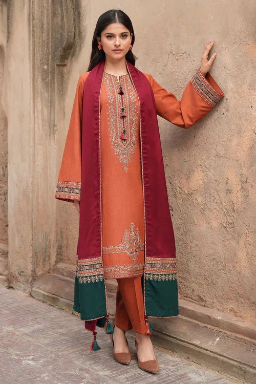 Jazmin - Winter 3PC Dhanak Embroidered Suit - kp3308
