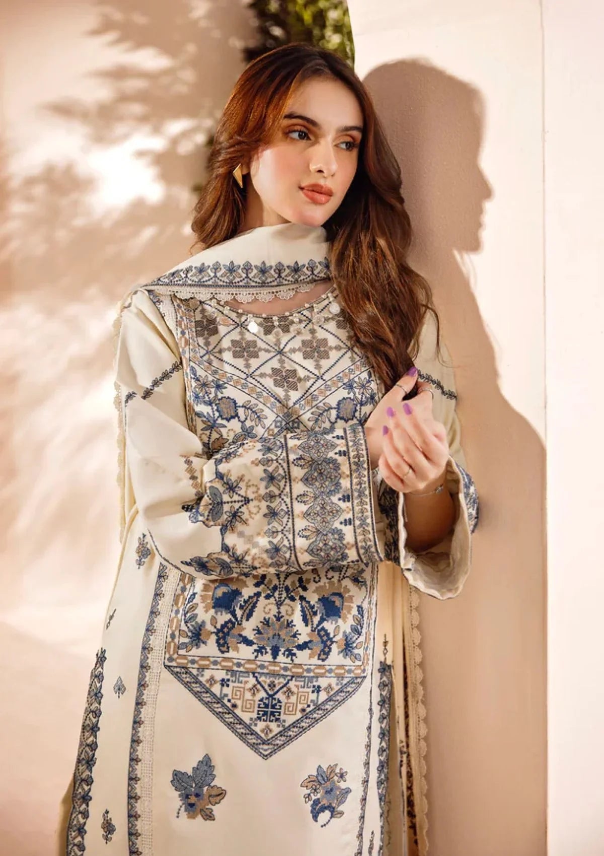 Florent - Winter 3PC Dhanak Embroidered Suit - kp3381