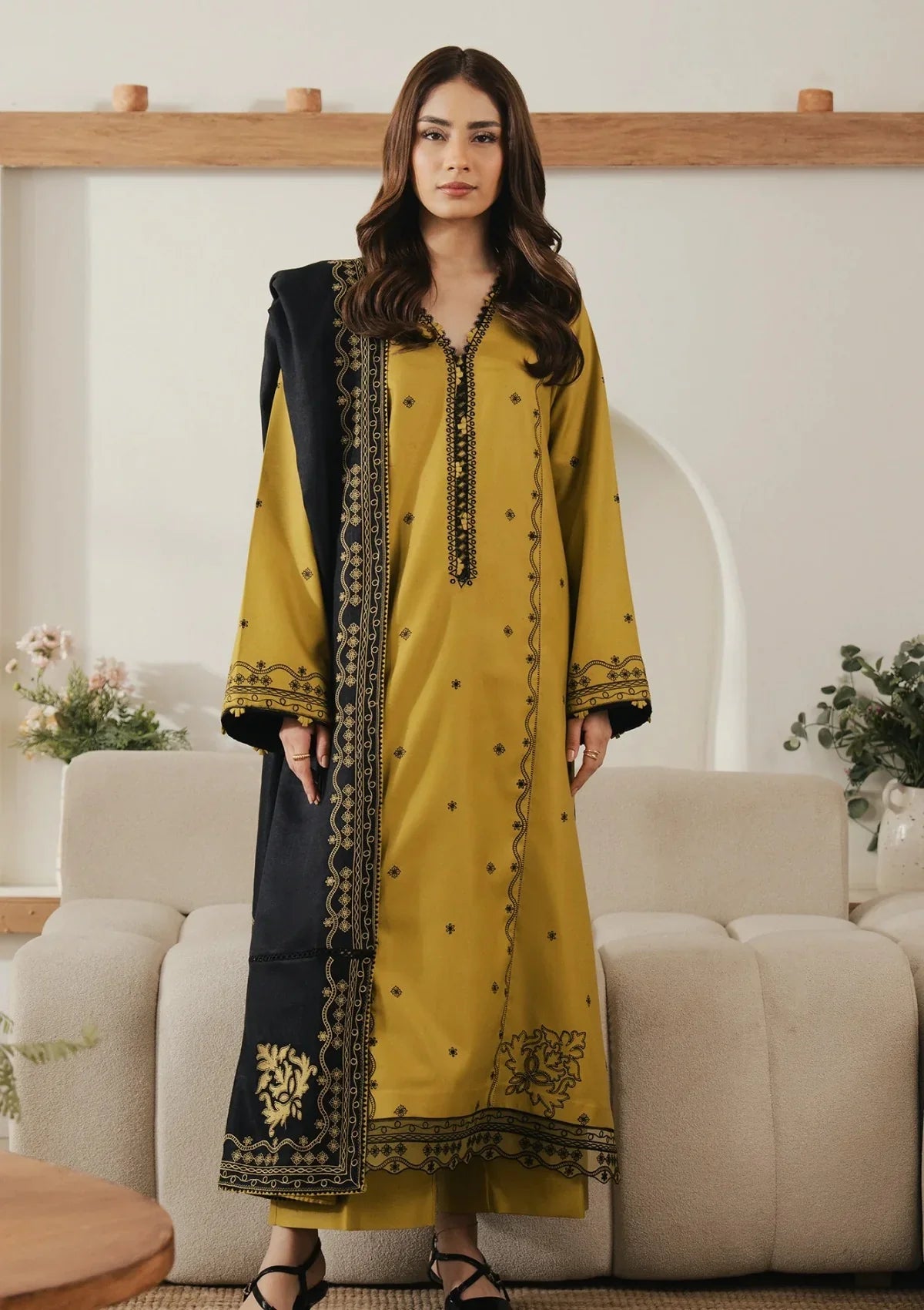 Seran - Winter 3PC Dhanak Embroidered Suit - kp33152