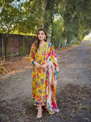 Charizma - Winter 3PC Karandi Digital Print Dress - KP33419