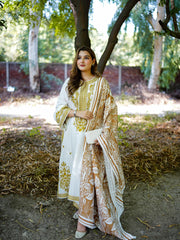 izel - Winter 3PC Dhanak Embroidered Suit - kp33105