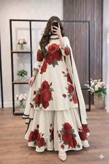 zainabzara- 3 piece Lawn silk frock style Printed suit -KP1221