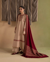 Ziva - Winter 3PC Dhanak Embroidered Suit - KP1300