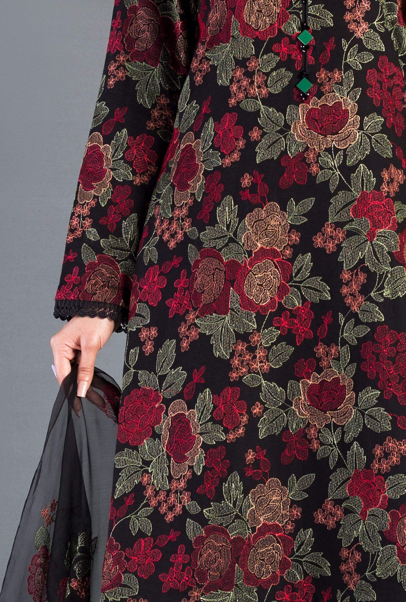 KP199-Bareeze -Embroidered 3pc lawn dress with embroidered chiffon dupatta
