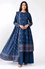 Kp578-WINTER 3-Pc Embroidered Dhanak Suit with Heavy Embroidered Dhanak Shawll