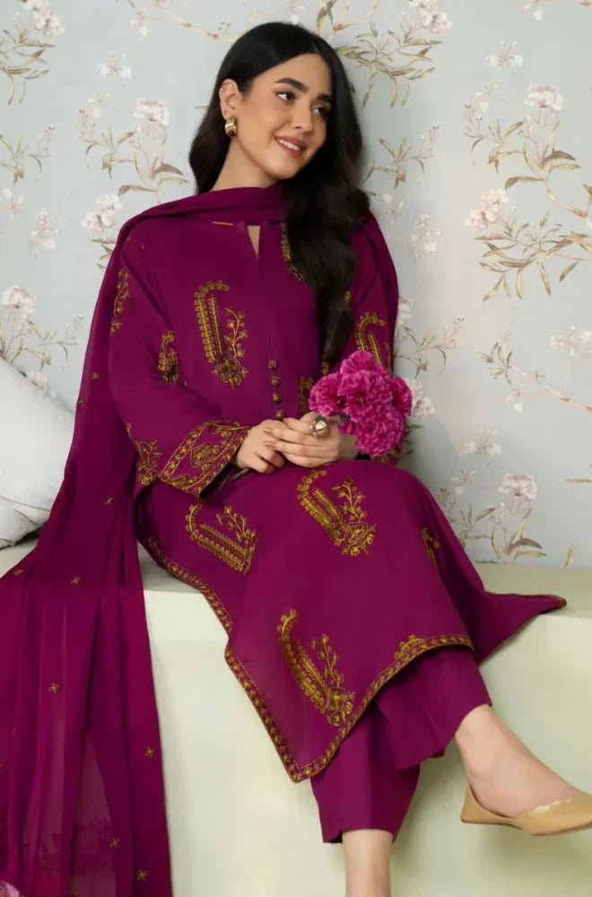 Dyot- 3PC Lawn Embroidered Suit - KP2023