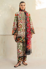 Summer 3PC Lawn Digital Print Dress - KP1158