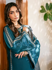 izel - Winter 3PC Dhanak Embroidered Suit - kp33104