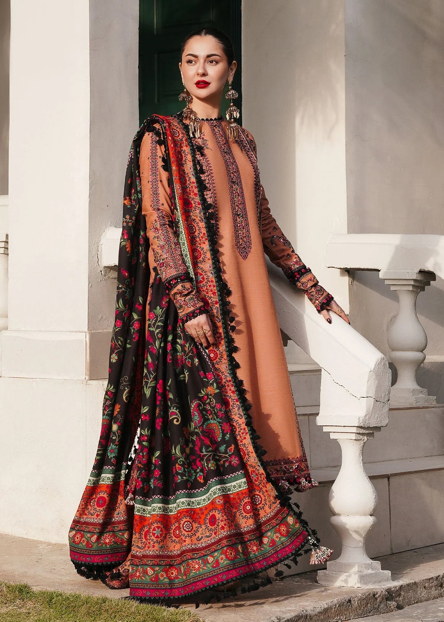 Hussain Rehar - Winter 3PC Dhanak Embroidered Suit - kp3315