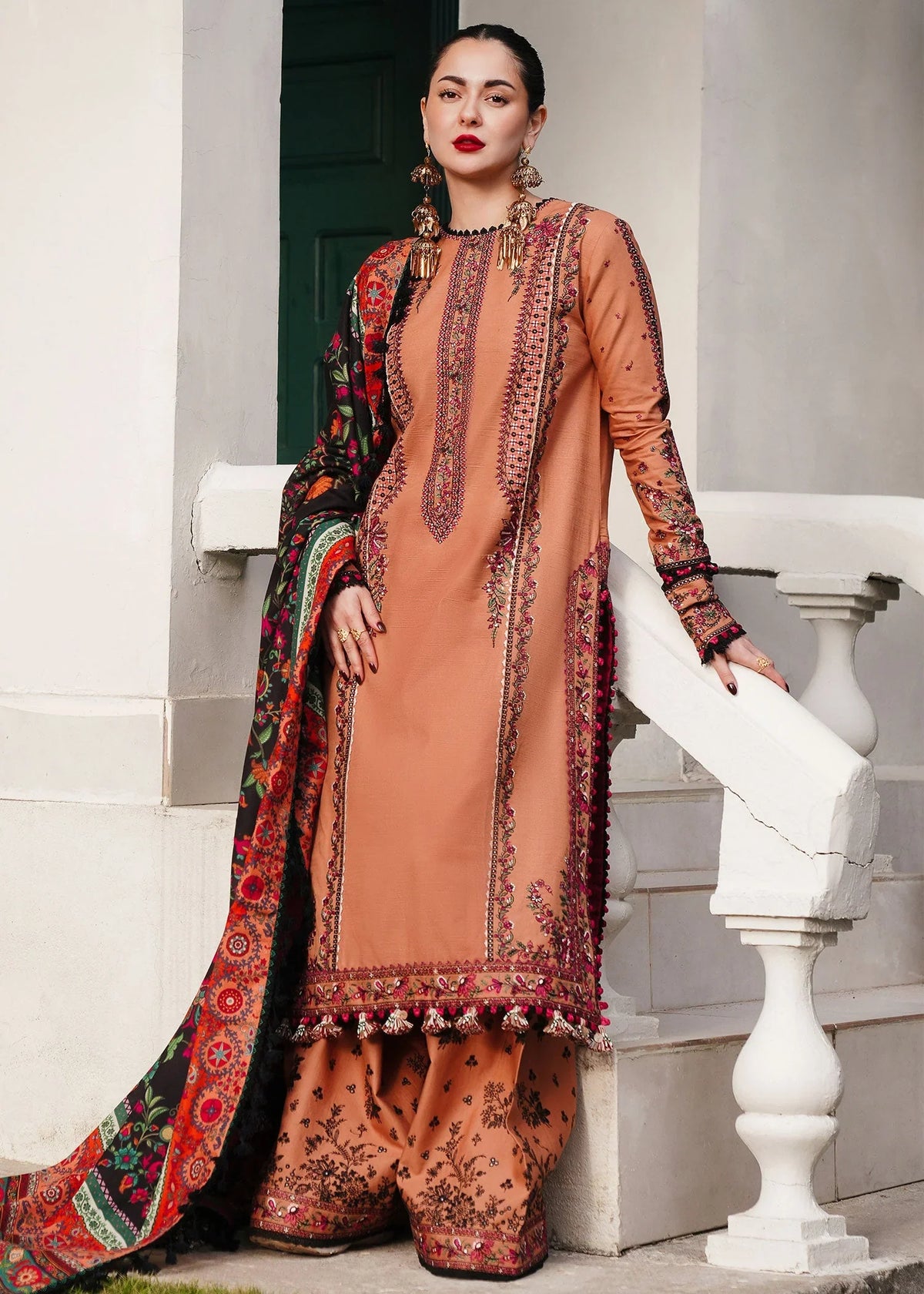Hussain Rehar - Winter 3PC Dhanak Embroidered Suit - kp3315