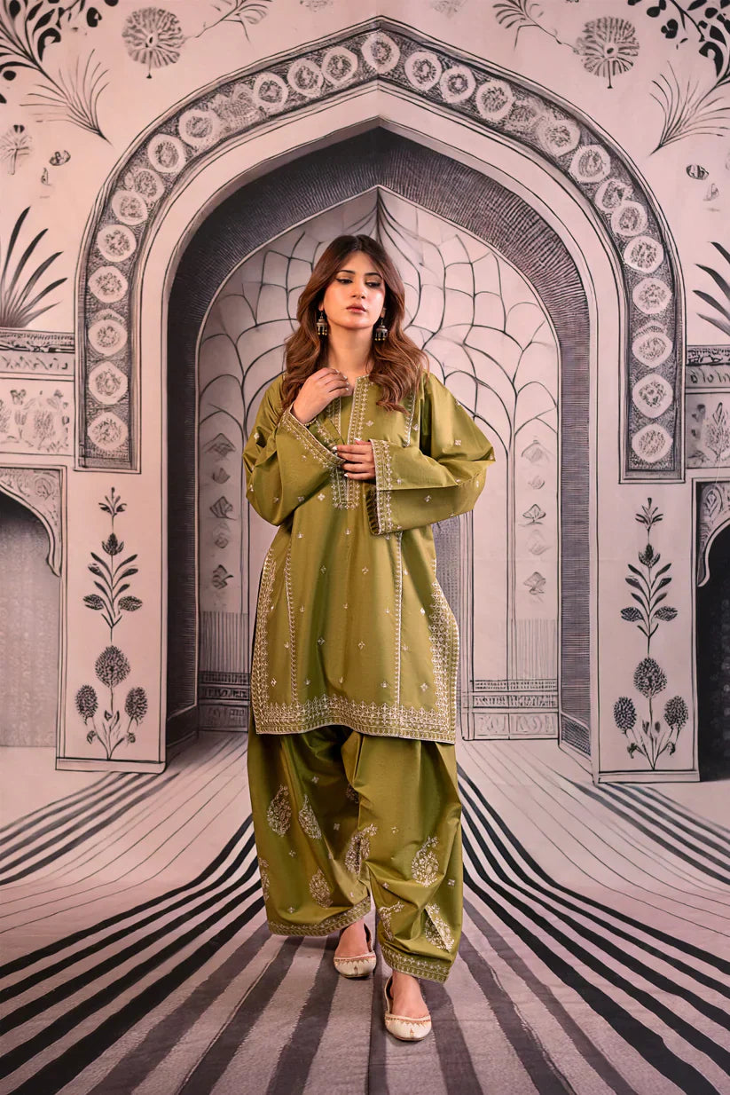 Urge - Winter 3PC Dhanak Embroidered Suit - kp3344