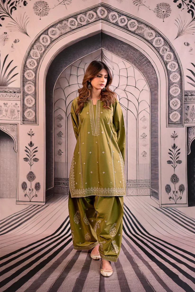 Urge - Winter 3PC Dhanak Embroidered Suit - kp3344