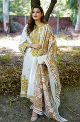 izel - Winter 3PC Dhanak Embroidered Suit - kp33105