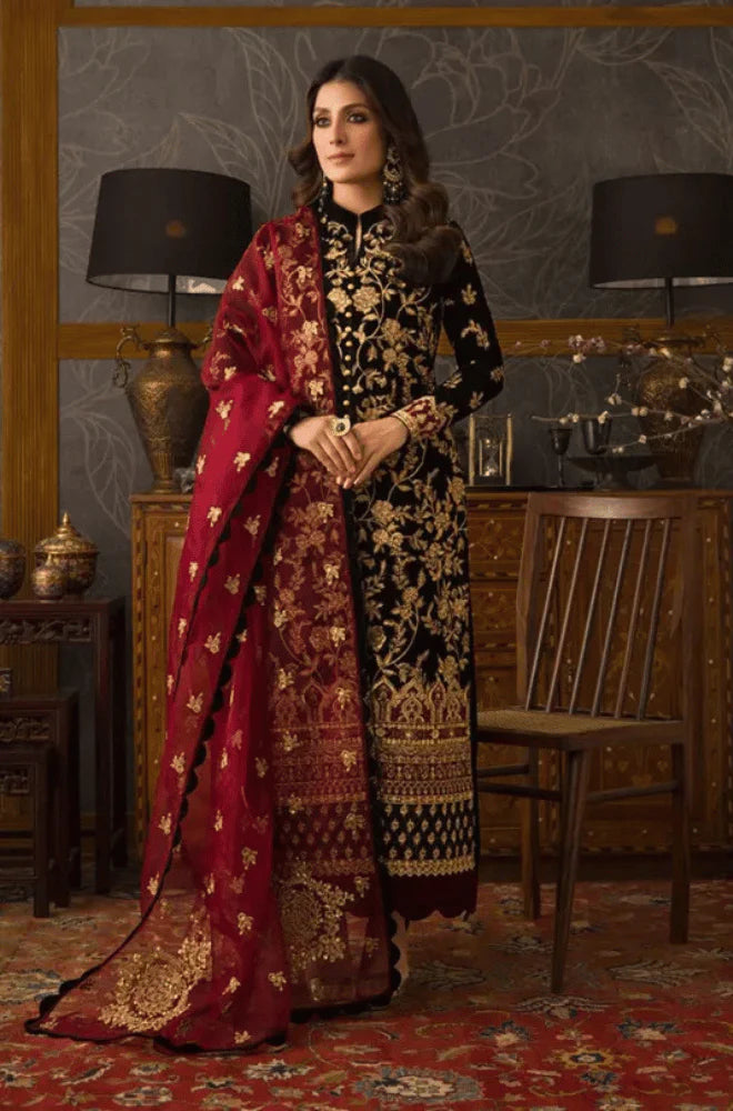 Asim Jofa - Embroidered Velvet 3piece suit - KP3358