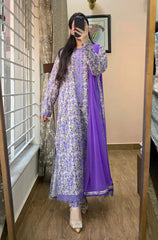 Khaadi - Summer 3PC Lawn Digital Print Dress - KP1149