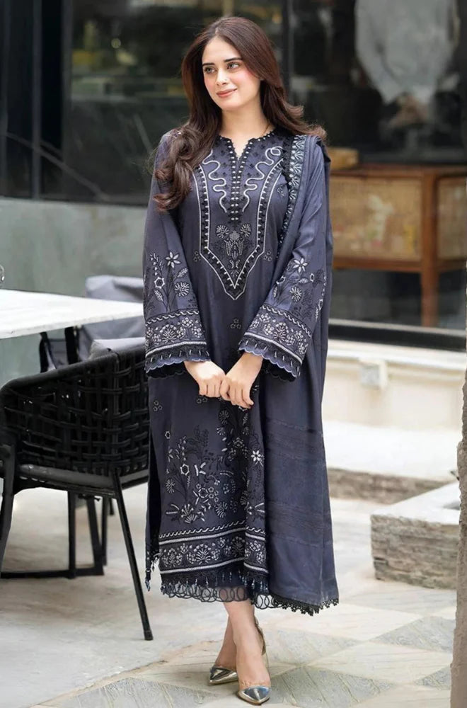 Libass - Winter 3PC Dhanak Embroidered Suit - kp3382
