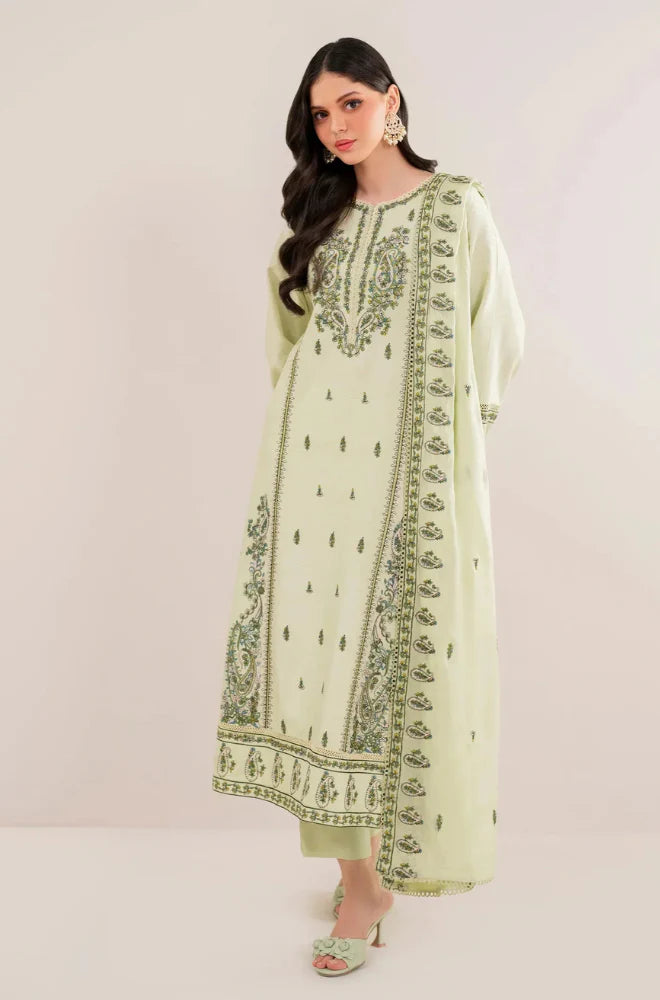 Florent - Winter 3PC Dhanak Embroidered Suit - kp3386