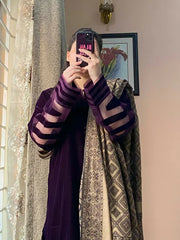 Velvet Dress with Printed Dhanak Shawl kp33117