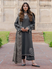 izel - Winter 3PC Dhanak Embroidered Suit - kp33112
